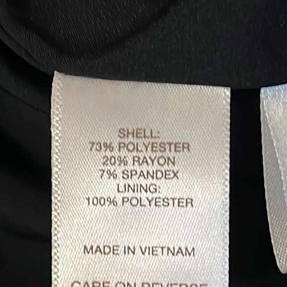 New!! Eva Mendes Sheath Dress New York & Co Black Cream Ruffle Sleeve - Picture 12 of 13